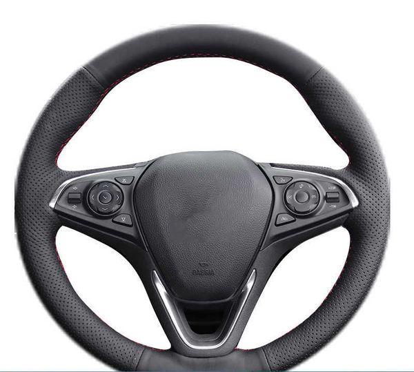 Özelleştirilmiş otomobil direksiyon kapağı Opel Insignia 2014 2015 Buick Regal için Yapay Deri Örgü Anti-Slip Giyim Dayanıklı