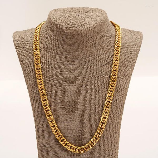 Цепочки 24K 60 см. Золотой, наполненный большим ожерельем для мужчин и женщин высокое качество