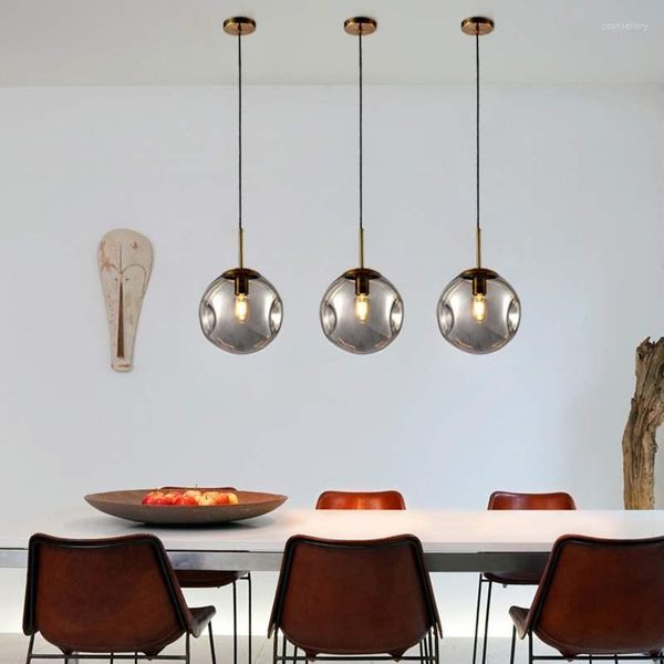 Lâmpadas pendentes Candelador de cristal nórdico Lustre de candidato de cozinha de candidatos de cozinha de cozinha Hanglampen