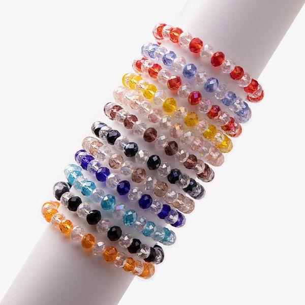 Pulseira com miçangas bracelete de cristal de vidro feminino por atacado a granel