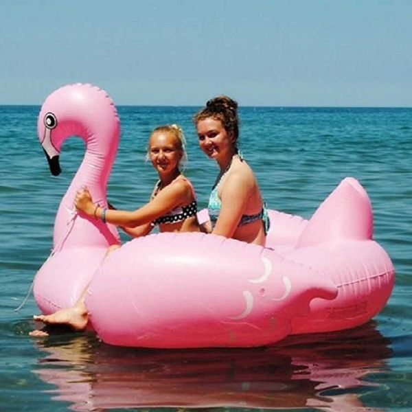 Vida Bóia Vida 60 polegadas gigantes gigantes piscina flamingo flutuante rosa colchão rosa anel de natação adultos crianças brinquedos de festa de água piscina t221214