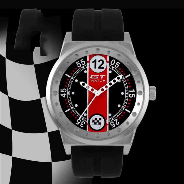 New Fashion Leisure Racing Car Sports Silicone tira temperada espelho de vidro espelho de luxo vestido de luxo Men quartzo watch192f