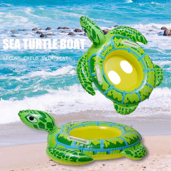 Vida Vida Bóia Inflável Float Seat Baby Swimming Ring Kids Kids Swimming Circle Water Water Fun Beach Toys Sea Turtle Pattern T2221215