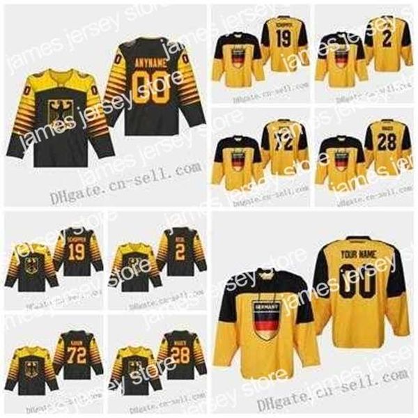 College Hockey Wears Thr THR Custom 2019 IIHF Campeonato mundial Alemanha Jersey 28 Frank Mauer 72 Dominik Kahun Benedikt Schopper Denis Reul Mulheres Jovens Blank Blank