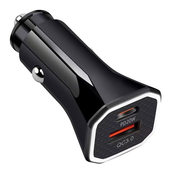 Caricabatteria per auto veloce PD20W QC3.0 Mini Dual Port USB C Adattatore di alimentazione di tipo C Spina di ricarica rapida per iPhone 14 13 12Pro Max Xiaomi Samsung Huawei