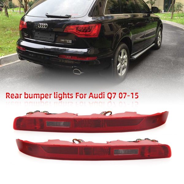 Luzes de para-choque traseiro LED para Audi Q7 20 07-20 15 Parada de cauda reversa L￢mpada de neblina de neblina luz 5 fios Acess￳rios de carro