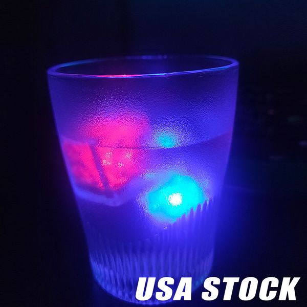 Luci a LED Flash policromo Illuminazione per feste Incandescente Cubetti di ghiaccio Lampeggiante Lampeggiante Decor Light Up Bar Club Stock di nozze negli Stati Uniti Crestech