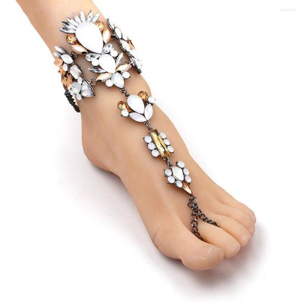 Fußkettchen Schöne Kette Fußkettchen Karabinerverschluss Legierung Frauen Mehrfarbig Glänzendes Fußarmband