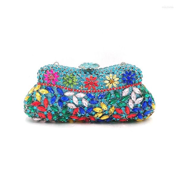 Borse da sera da donna nigeriane Diamanti Diamonds Africano Gruggine Luxuria da sposa Elegante Fiore Crystal Borse Borsa