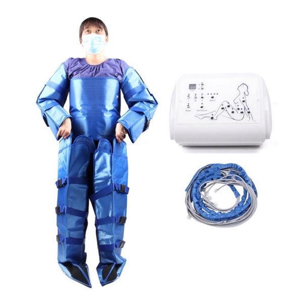 Luftdruck Pressotherapie Hautstraffung Körper Abnehmen Gewichtsverlust Maschine 16pcs Airbags blaue Farbe Weste Home Spa Salon verwenden