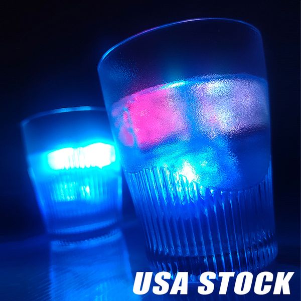 LED Ice Cube Light Glowing Party Ball Flash Light Luminoso Neon Wedding Festival Christmas Bar Bicchiere da vino Decorazione Forniture Crestech