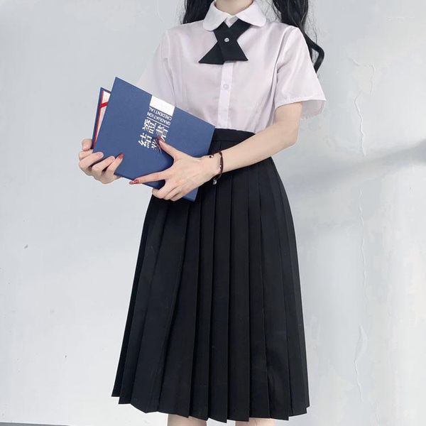 Roupas conjuntos de estudantes do ensino médio, estilo de faculdade, conjunto completo de jk uniforme de camisa curta aula de graduação de camisa japonesa