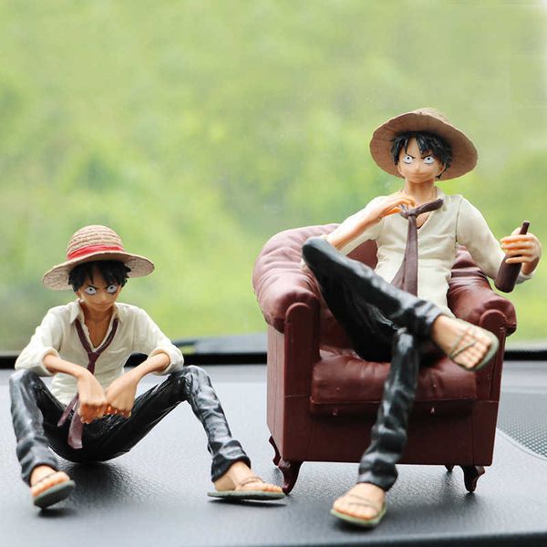 Decorações de interiores 1 pçs decoração do carro dos desenhos animados anime luffy yukino figura de ação ornamentos modelo auto interior painel acessórios brinquedos crianças presente t221215