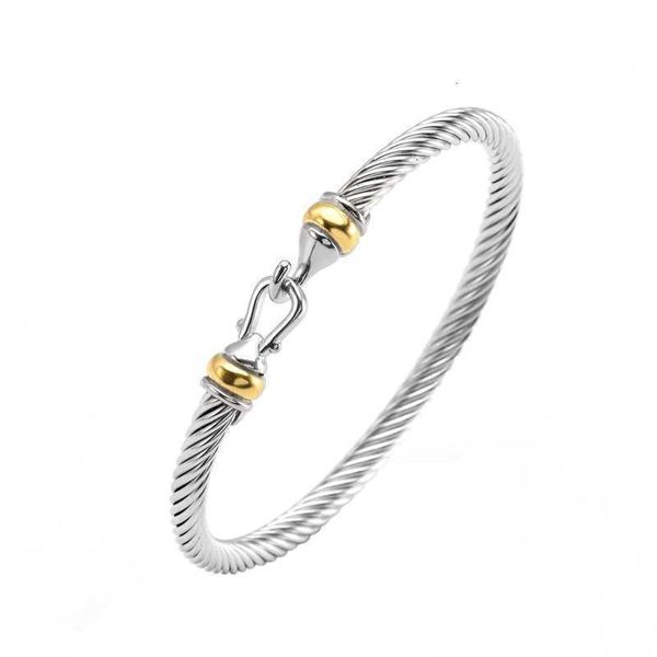 polsino Bracciali Fascino Oro 18 carati Filo intrecciato alla moda Galvanotecnica Camera Gancio tessuto Bracciale Zircone Designer Lettera Gioielli Polsino di cristallo