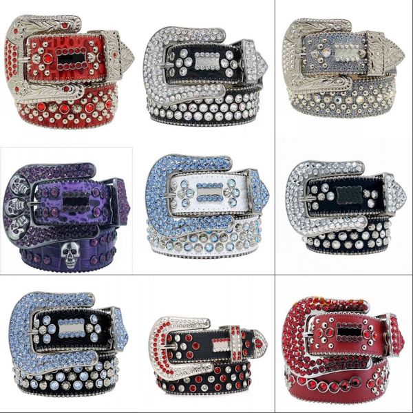 Luxury Leather Men Belts Diamond Womens Belt Acessórios de casamento Crystal ornament Wolyband Banda Multicolor Cinturon Metal Fugele Designer letra Lady Have Red Belt Belt