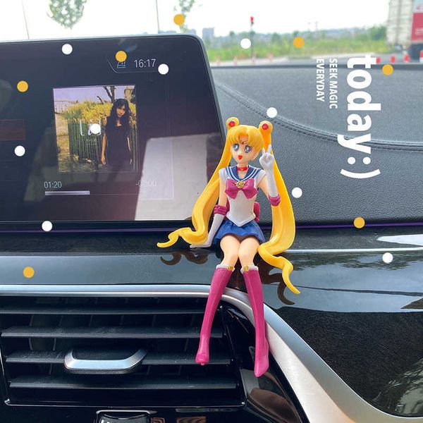 Innenarchitektur Car Accessoires Produkte Anime Sailor Moon Schöne Mädchen Actionfiguren Ornamente Ballon Auto Innenraumluft -Outlet Dekoration T221215