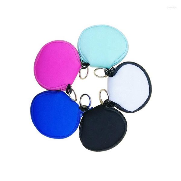 Bolsas de almacenamiento 100 unids/lote portátil colorido neopreno auriculares máscara bolsa auricular moneda cambio monedero fábrica al por mayor