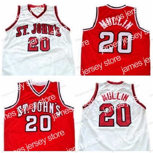 Jerseys de basquete Custom Retro #20 CHRIS MULLIN JERSEY JERSEY MEN HOMEND RED BRANCO QUALQUER TAMANHO 2XS-5XL Nome e Número de qualidade superior