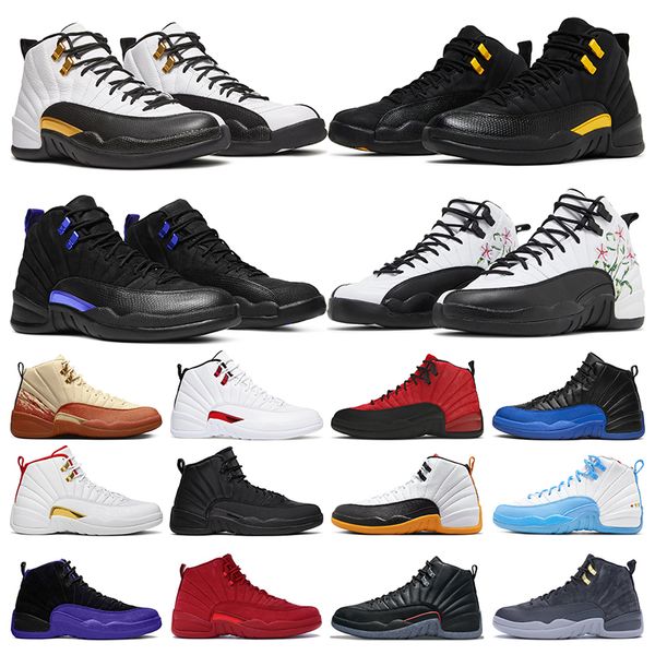 Herren 2024 Basketballschuhe 12s Jumpman 12 Trainer Black Taxi Royalty Dark Concord Twist The Master Reverse Flu Game Michigan Stealth Herren Sportschuhe