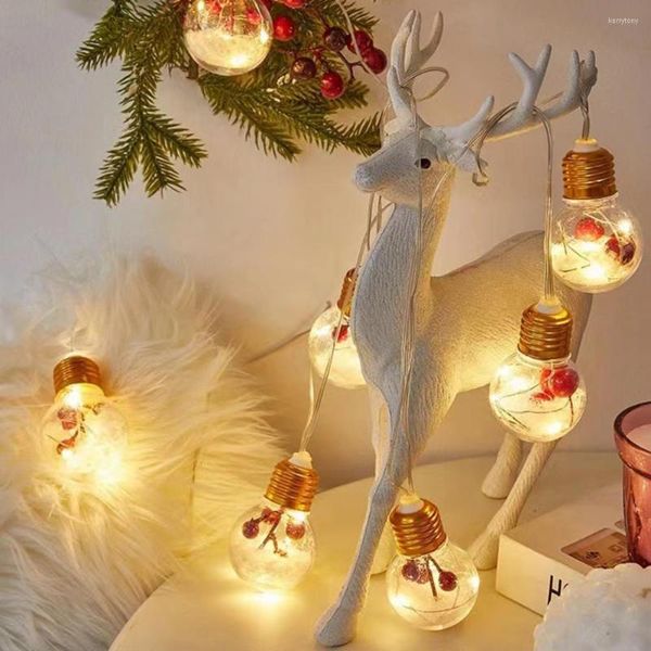 Stringhe luci a stringa in stile lampadina a LED trasparenti alimentate a batteria in PVC lampade da fata per interni albero di Natale decorativo per la casa