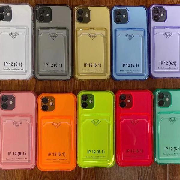 Capa de telefone plug-in adequada para iPhone 12 Apple 13 14Promax Fine Four Four Corners Transparent TPU Card Saco