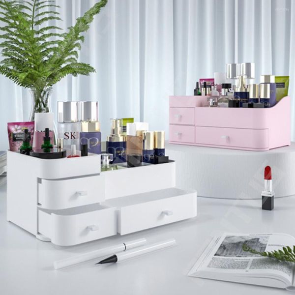 Scatole portaoggetti Scatola cosmetica Organizer per cassetti trucco Organizzazione di articoli vari per desktop di grande capacità