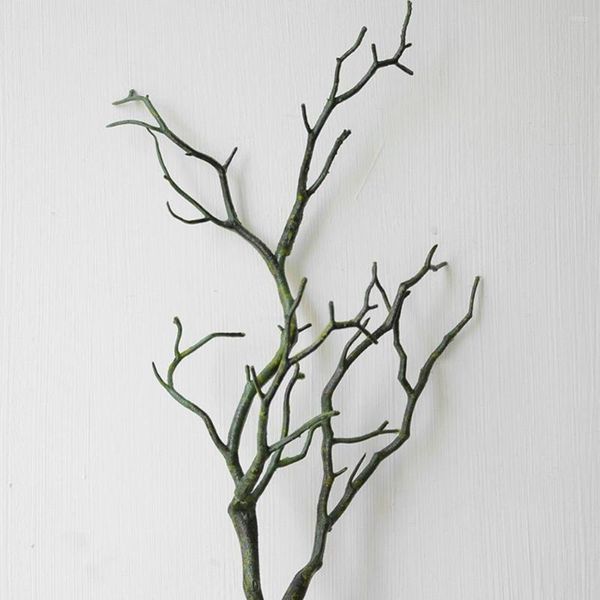 Flores decorativas decoração de casa Plástico plástico pequeno ramo verde ramificado Diy Plant Craft Decoration Festival Supplies