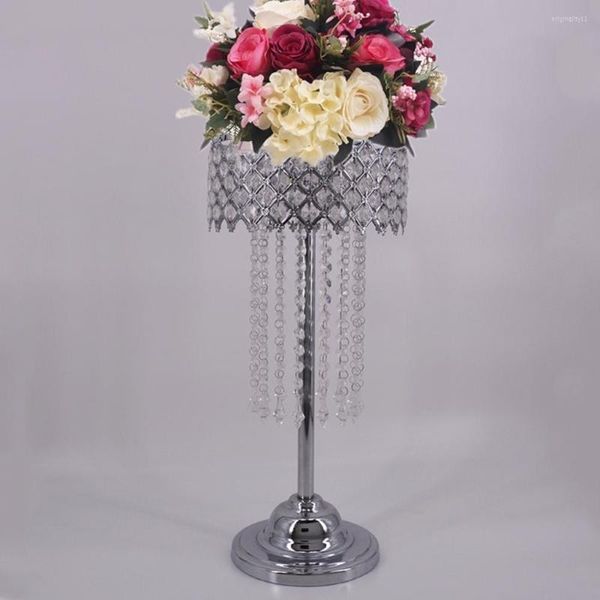 Decorazione per feste Lampadario per matrimonio in cristallo Fiore Supporto floreale Candelabro Vaso da tavolo Centrotavola Senyu0769