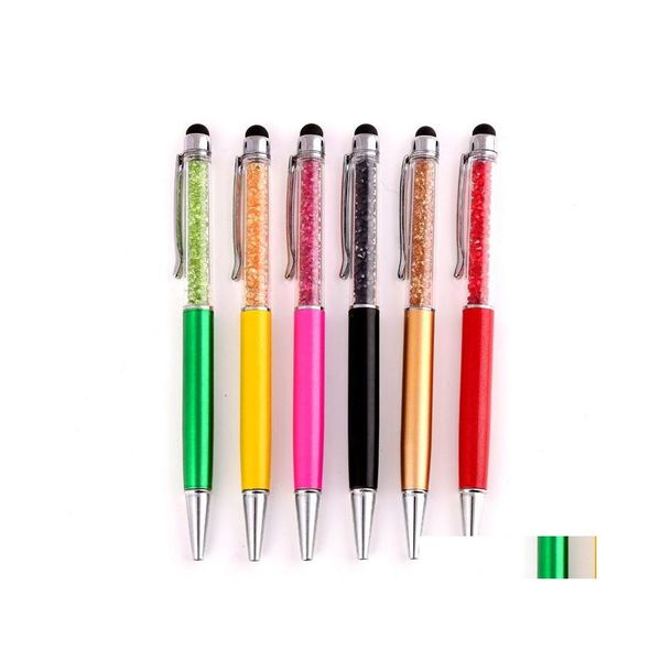 Canetas esferogr￡ficas Crystal Pen Fashion Creative Stylus Touch para escrever artigos de papelaria para festa de casamento da escola Drop Deliv HomeFavor DHCB8