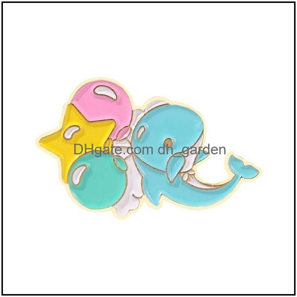 Pins Broschen Kundenspezifische Brosche Tier Benutzerdefinierte Emaille Pin Cartoon Legierung Kreative Männer Frauen Schmuck Ballon Wal Kaktus Bk H Dhgarden Dho70