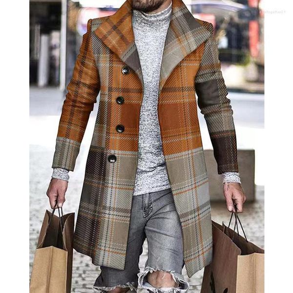 Trench Coats Masculino 2022 Moda Inverno Masculino Blusão Masculino Roupas Longas Masculino Casaco Casual Negócios Lazer Sobretudo Masculino Estilo Punk