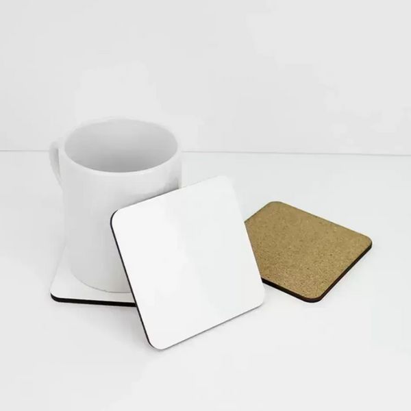 10x10cm de sublimação de sublimação Monta de decoração de madeira tapetes de mesa em branco MDF Cups de transferência térmica para amantes DIY ee ee