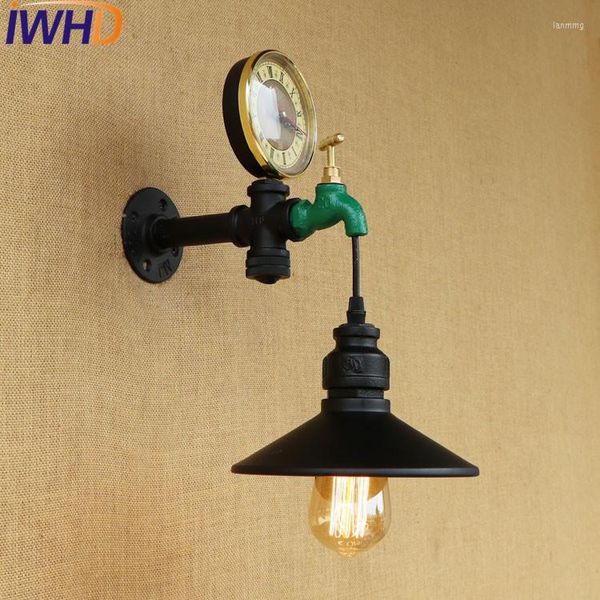 Decoração de loft de parede Lâmpada de ferro LED LED EDISON INDUSTRIAL TIPE TUBO DE ÁGUA VINTAGEM LIGHT LIGHT Iluminação em casa Lamparas Luminária