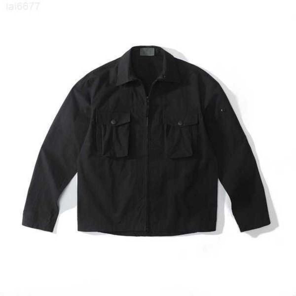 Camicie casual da uomo Primavera e autunno 23ss Designer Ghost Piece Over camicia Cotton Nylon Tela Camicia da uomo Street Fashion All Black Armband