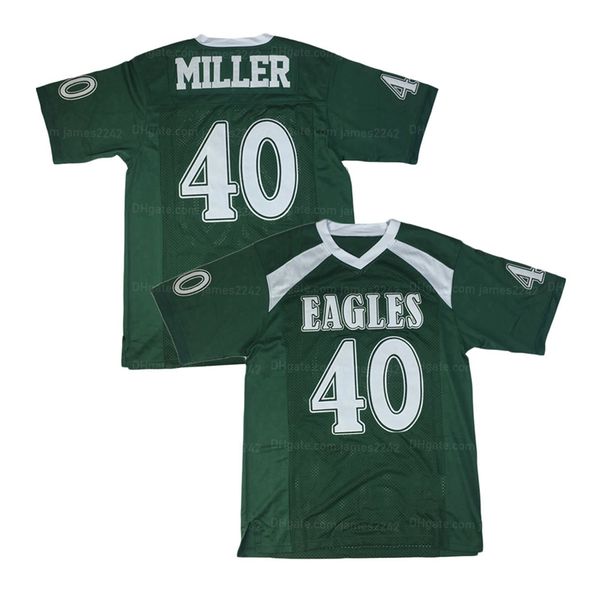 Özel von Miller 40# Lise Futbol Forması Nakış ED Green Herhangi bir İsim Numarası S-4XL Formaları