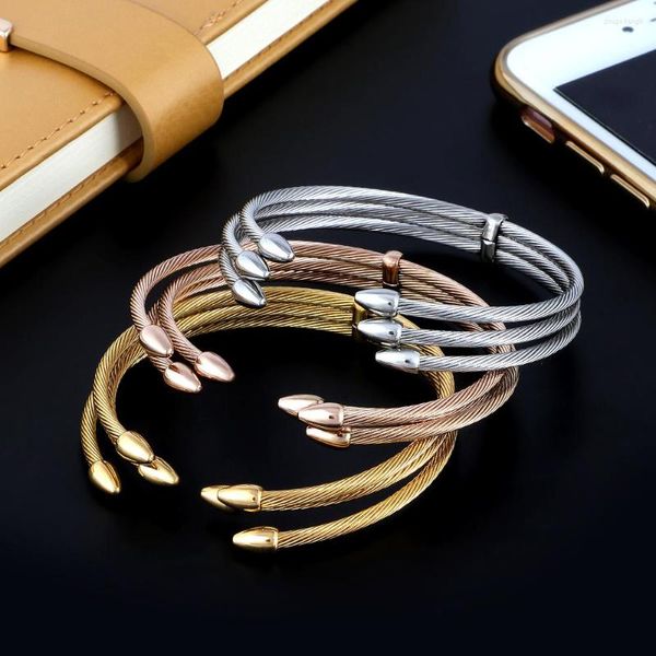 Bangle Trendy Multi-layer Arrow Charm Sportivo Uomo Donna Bracciali Catena morbida Braccialetti avvolgenti con polsino aperto in acciaio inossidabile