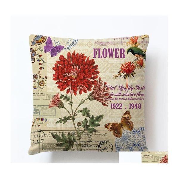 Подушка/декоративная подушка имитация Er Vintage Diy Fresh Flowers Cartoon Leaf Pillowcases Диваны диван подушка ers Home Decor 3 8ys M OT90K