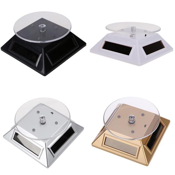 В целом новой Cool Fashion 3Led Color Lights Solar Showcase 360 ​​Turntable Rotting Jewelry Watch Display Stand 037b Creative293T