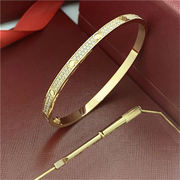 A Designer C arter Moda Amante Designer Pulseiras Senhoras Rosa Ouro Prata Lady Bangle Titânio Aço Parafuso Chave De Fenda Diamante Luxo Jóias Mulheres Mens Bracele