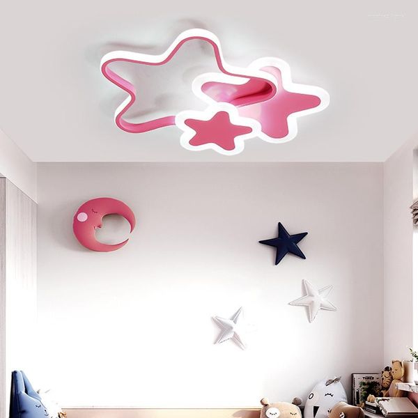 Luzes de teto 52cm LED Mount Dimmable Flush for Children's Room Quarto Estrela Estrela 32W Lâmpadas domésticas acessórios