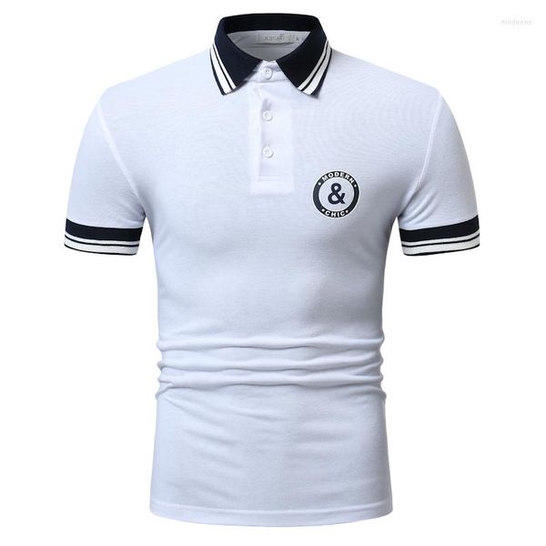 Polos masculinos Nice Summer Polo Shirt Men Sports Stitching Casual Printing Clothing