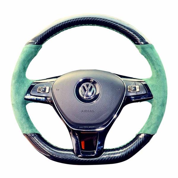 Para Volkswagen VW Golf 7 Mk7 Nieuwe Passat B8 Polo Jetta Custom de alta qualidade Hand costura fibra de carbono Tampa do volante