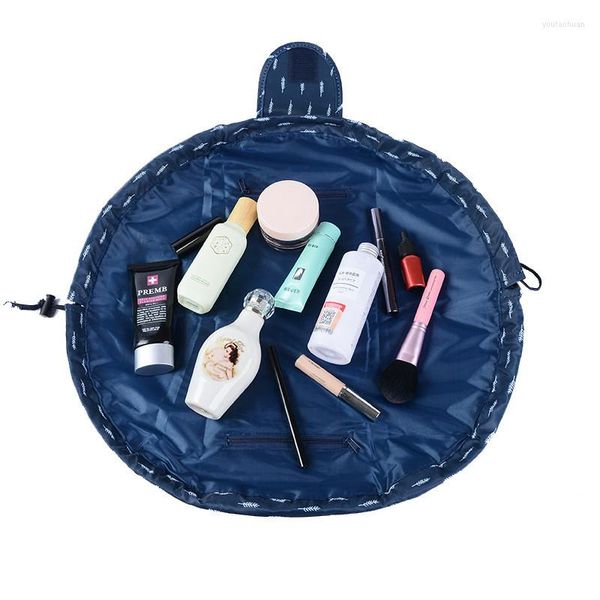 Aufbewahrungstaschen, Farbdruck-Design, Kosmetiktasche, Kordelzug, Make-up-Etui, Damen-Reise-Organizer, Beutel, Toilettenartikel, Waschset, Schrank organisieren