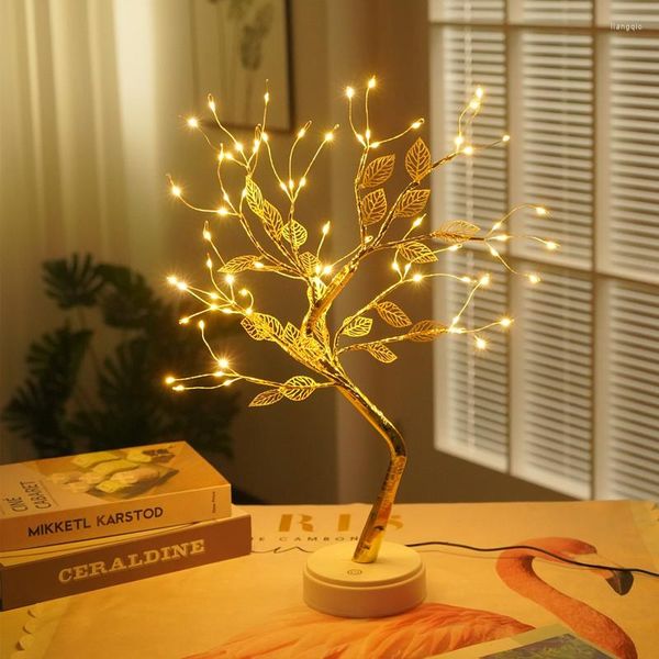 Lampade da tavolo Fashion Beam Lights Garden Christmas Home Decoration Led USB Battery Snow Tree Light per ornamento