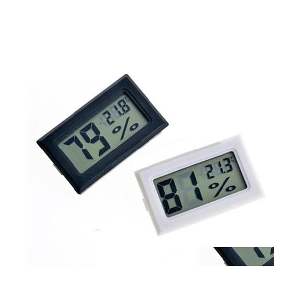 Instrumentos de temperatura Mini Mini Digital LCD Medidor de umidade Term￴metro Sensor Hygr￴metro Casa sala de estar quarto mea HomeFavor dhayx