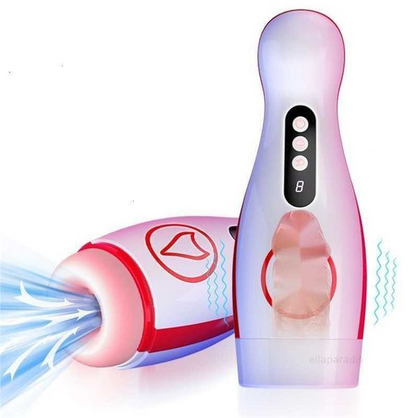 Brinquedos sexuais massageador automático boquete sucção masturbador vibrador para adulto masculino máquina oral brinquedos homem bomba barato masturbação copo