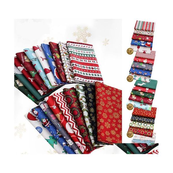 Kumaş Noel Serisi Diy dikiş Twill 100 Pamuk Bebek giysileri Yatak Yatak Textil Tilda Quilting Tissus Drop Teslimat Giyim DHPDV