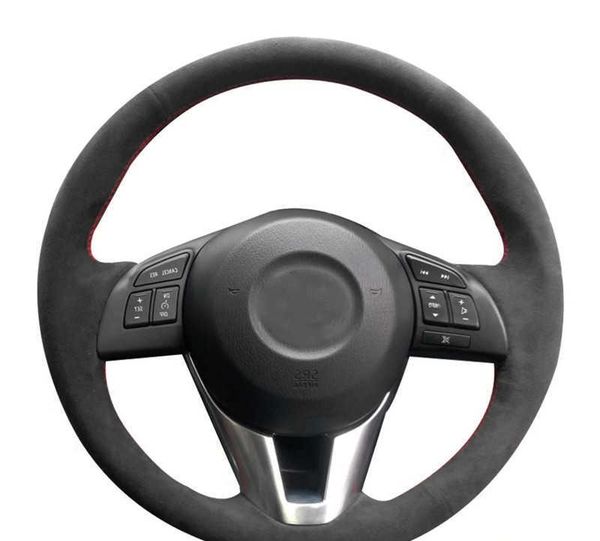 Coprivolante per auto personalizzato Accessori in treccia scamosciata antiscivolo per Mazda 3 2014-2016 Mazda 6 2014-2016 Mazda 2 2015-2017