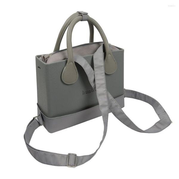 Abendtaschen Huntfun Gummi Silicon Eva Quadratbeutel mit innerem Taschengurt runde Griff Frauen Handtasche Schulter o Stil Stil