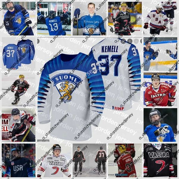 37 Maglia da hockey Joakim Kemell Maglia vintage personalizzata Liiga Jyp Jyvaskyla 2022 Iihf World